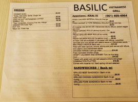 Basilic Vietnamese Cuisine Boca Raton menu