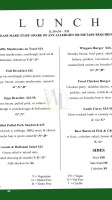 Wingate Lane Bar Restaurant Function Venue menu