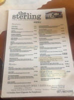 Sterling Tavern menu