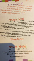 Arturo Express And Catering menu
