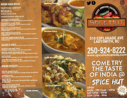 Spice Hut Indian Cuisine. menu