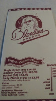 Blondies Sports menu
