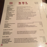 Bul Korean Bar Restaurant menu