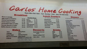 Carlos Soul Food menu