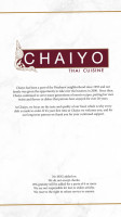 Chaiyo Thai Cuisine menu