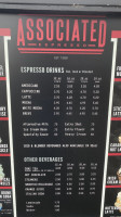 Associated Espresso menu