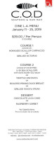 Cod Seafood House Raw menu