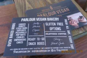Parlour Vegan Bakery menu