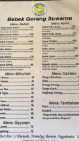 Resto Bebek Goreng Suwarno (bgs) menu