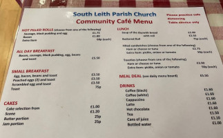 Leith Community Cafe menu