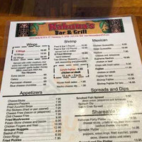 Kahuna's Bar and Grill menu
