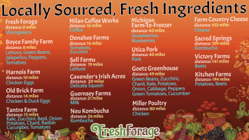 Fresh Forage menu