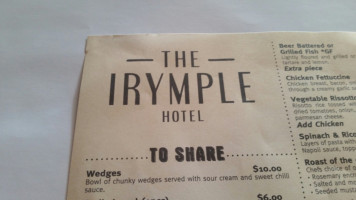 Irymple Hotel menu