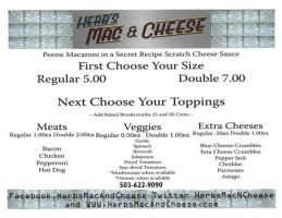 Herb's Mac And Cheese menu