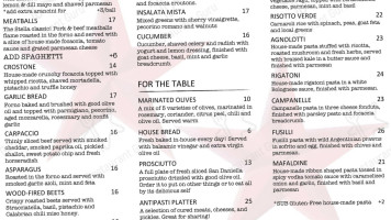 La Stella Trattoria menu