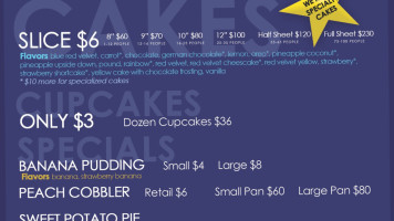 Doc's Cake Shop menu
