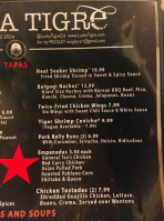 Lucha Tigre menu