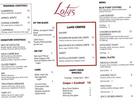 Lot45 menu