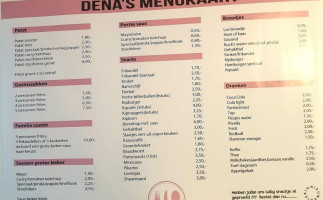 Snackwagen Dena's Cafétaria menu