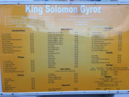 King Solomon Garos menu