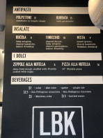 Lbk Pizzeria menu