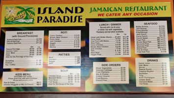 Island Paradise menu