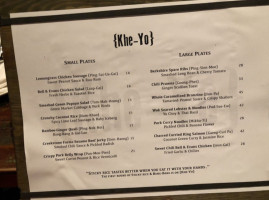 Khe-Yo menu