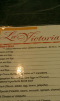 La Victoria menu