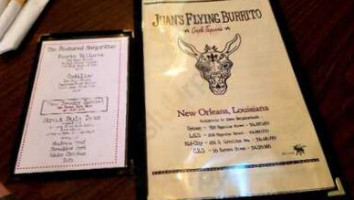 Juan's Flying Burrito menu