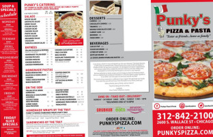Punky's Pizza Pasta menu