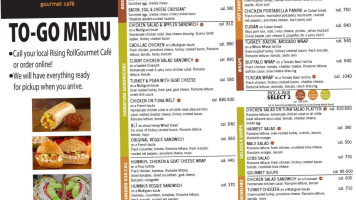 Rising Roll Gourmet Cafe' menu