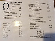 Dillon's menu