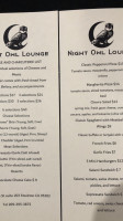 Night Owl Lounge menu