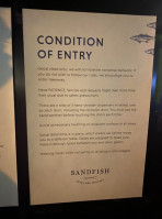 Sandfish Sushi Whiskey menu