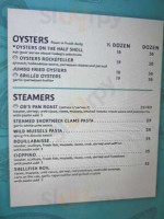 Oyster menu