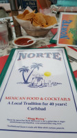 Norte Mexican Food Cocktail menu