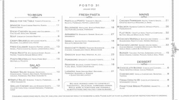 Posto 31 menu