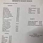Memaw’s Shake Shack menu