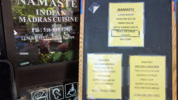 Namaste Madras Indian Cuisine menu