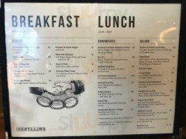 Oddfellows Cafe Bar menu