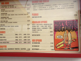 Pacific Coast Hot Dogs menu