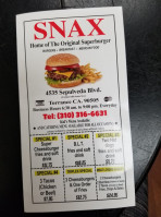 Snax Home Of The Original Superburger food