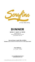Serafina At The Time menu