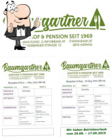 Gasthaus Pension Baumgartner menu