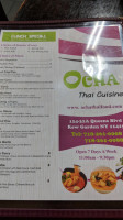 Ocha Thai Cusine menu