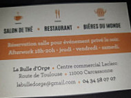 La Bulle D'orge menu