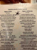 Costa Brava menu