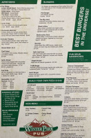 Winter Park Pub menu