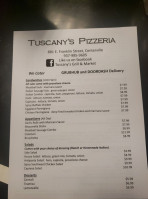Tuscany's Italian menu