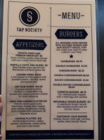 Tap Society menu